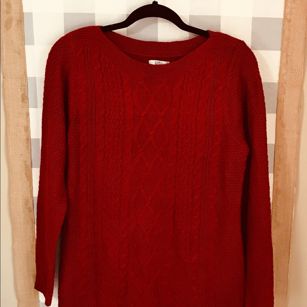 Croft & Barrow burgundy red cable knit sweater